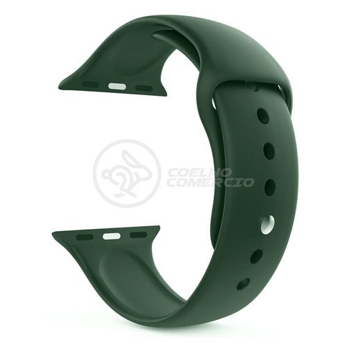 Pulseira Silicone Para Iwo Smartwatch 42mm E 44mm - Verde Escuro