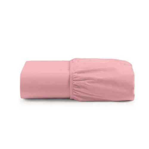 Lençol Casal Cintilante Percal 180 Fios 100% Algodão Com Elástico - Salmão