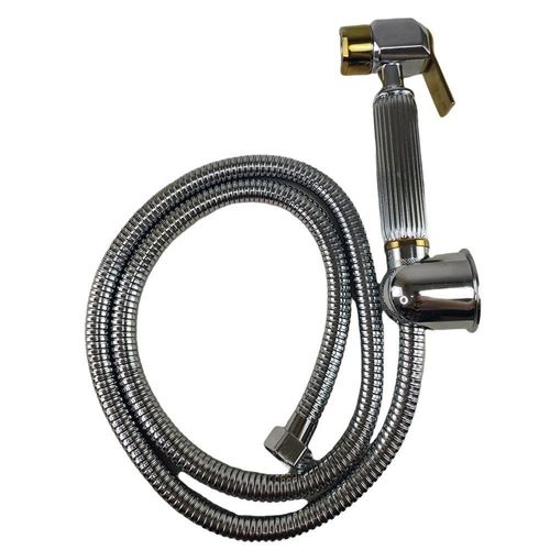 Ducha Higienica Luxo Intimo Bide Chuveirinho De Mao Suporte Metal Cromo Banheiro Banho