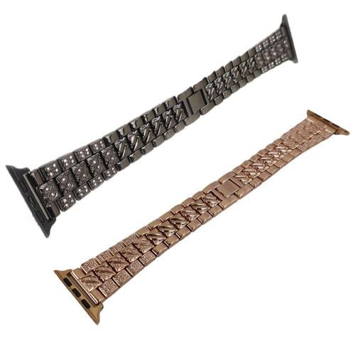 Kit 2 Pulseiras Smartwatch Pedra Strass Smartband Aço 3 Elos