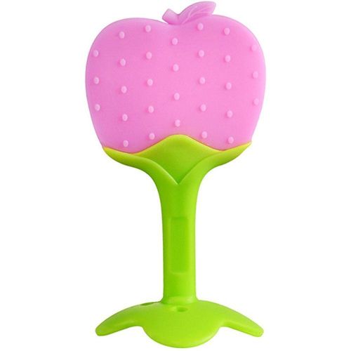 Mordedor De Silicone Em Formato De Frutas Maçã
