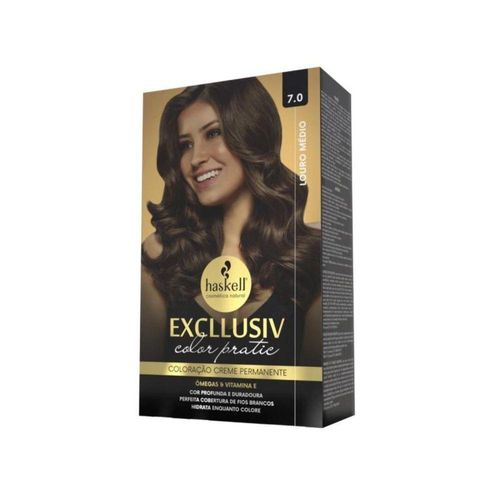 Kit De Tintura Haskell Excllusiv Color Pratic 7.0 Louro Médio