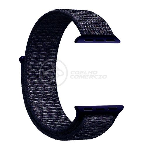 Pulseira Nylon Para Iwo Smartwatch 42mm 44mm - Azul Meia Noite