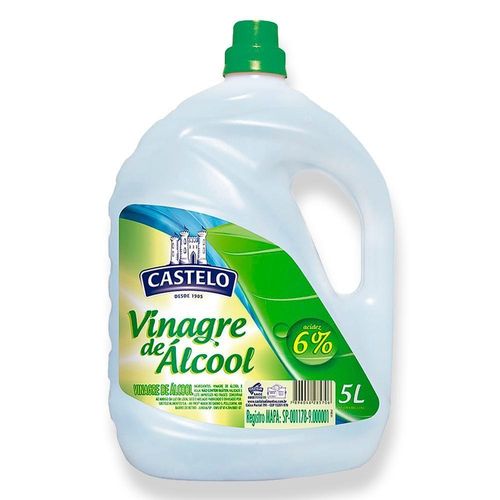 Vinagre De álcool Castelo De Limpeza E Bactericida 6% Acidez 5l Aromatizado Maçã Verde