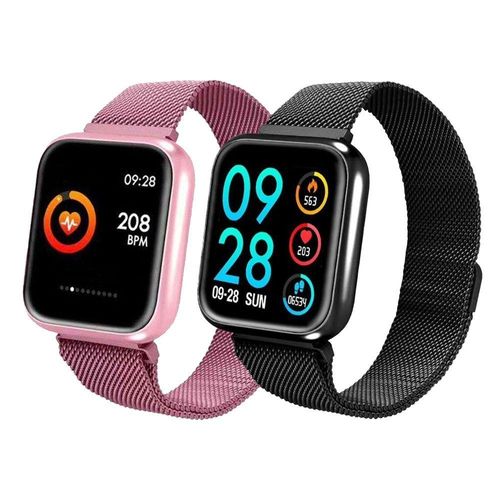 Kit Ele E Ela 1 Smartwatch Preto + 1 Smartwatch Rosa