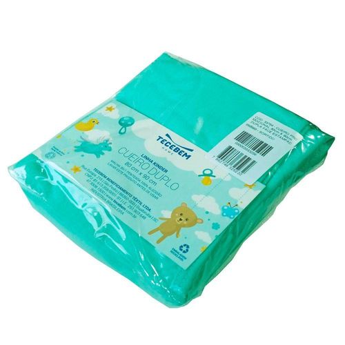 Cueiro Duplo Tecebem Baby Malha Liso Kinder 80cmx90cm Verde