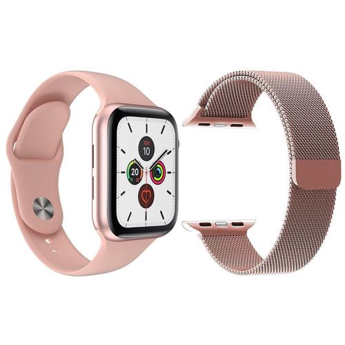 Kit 1 Smartwatch Rosa + 1 Pulseira Extra Rosa