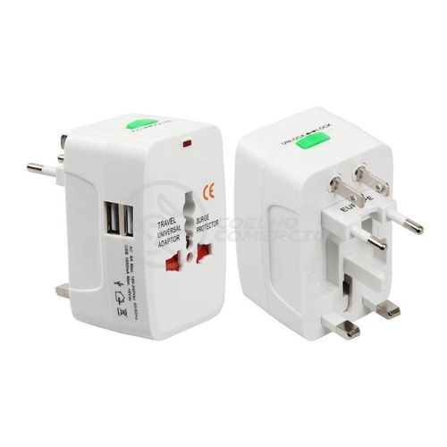 Adaptador Tomada Universal Padrão 150 Países Uk Europa Eua Asia Viagem Bivolt 110/220 Bivolt Aio