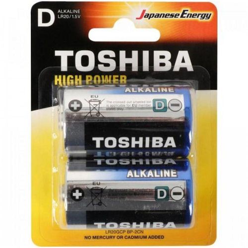 Pilha Alcalina D 1,5v Lr20gcp Toshiba (cartela Com 2 Unid.) - Cxf / 10