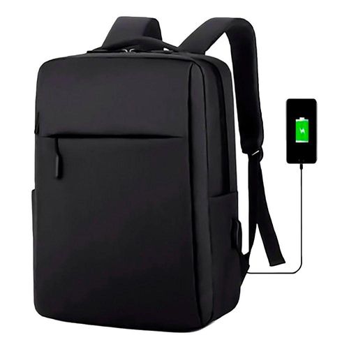 Bolsa Mochila Porta 15,6 Preto Impermeável Usb Preto