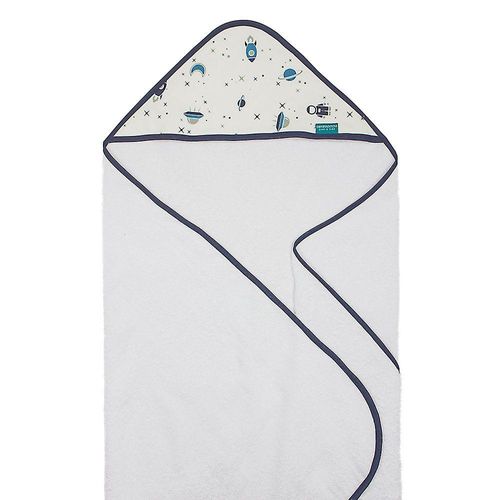 Toalha De Banho Baby Com Capuz Extra Macia 100% Algodão - Space