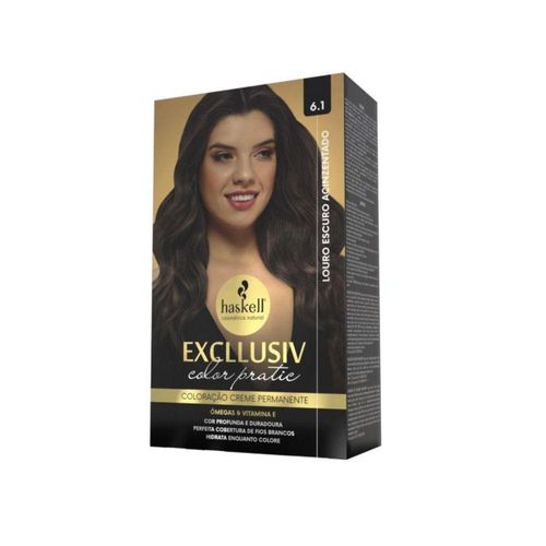 Kit De Tintura Haskell Excllusiv Color Pratic 6.1 Louro Escuro Acinzentado