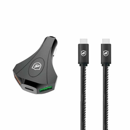 Kit Carregador Veicular Tank E Cabo Turbo Militar Tipo C / Tipo C - Gshield
