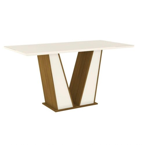 Mesa De Jantar Tampo Mdf 160Cm Vértice Henn Nature Off White