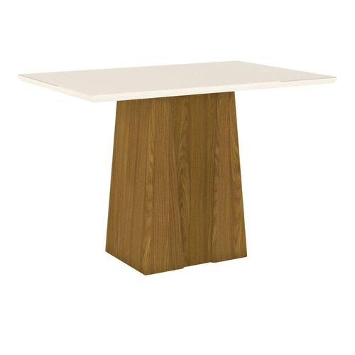 Mesa De Jantar Tampo Mdf Canto Reto 120 Cm Orus Henn Nature Com Off White