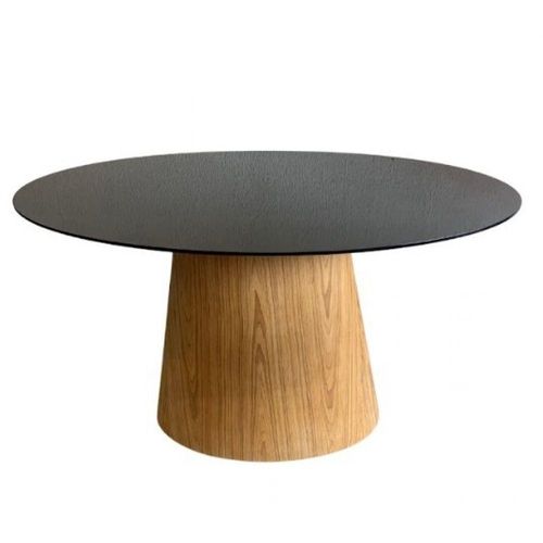 Mesa de Jantar Cone Oval 120x80cm Tampo Base Madeira Preto