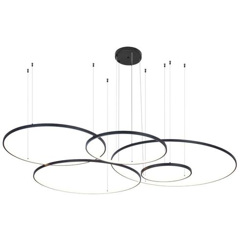 Lustre Pendente Nordecor Daire 2526 Preto Led Bivolt