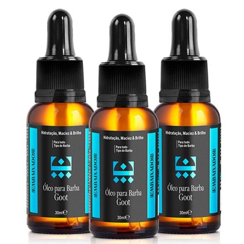 Kit 3 Óleo Hidratante Para Barba Goot Embaixador 30Ml