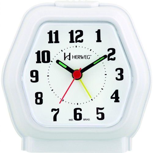 Relógio Despertador Quartz Cabeceira Alarme Luz Branco - Branco