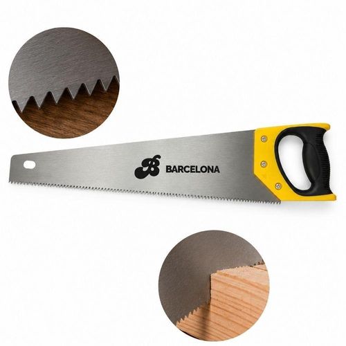Serrote Manual Profissional 47cm para Madeira Dentes Temperados Aço Carbono Cabo Emborrachado Inox