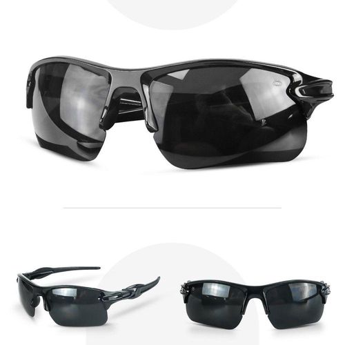 Oculos Sol Preto Esportivo Proteção Uv Ciclismo Masculino Armação Preta Qualidade Premium Presente