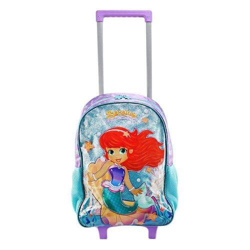 Mochila De Rodinhas Escolar Sereia Encanto Dos Mares - alta durabilidade