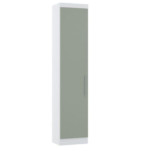 Guarda Roupa Sapateira Modulado 50cm 1 Porta Alpes Luciane Móveis Branco Pf Com Verde Pf