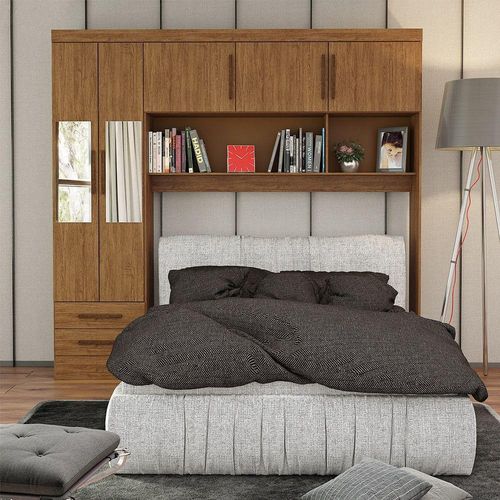 Guarda Roupa Modulado Paris 5 Portas Com Espelho E 2 Gavetas Freijó