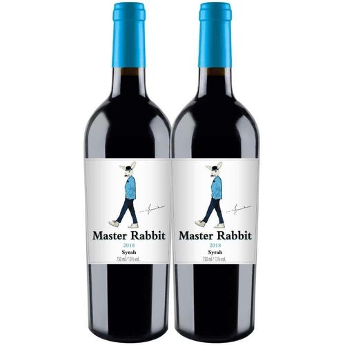 Kit 2 Garrafas Vinho Tinto Master Rabbit Syrah 750ml