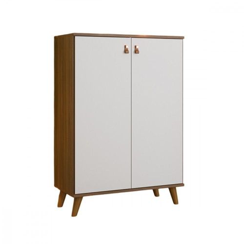 Cômoda Multiuso  2 Portas Batrol Nogal E Branco