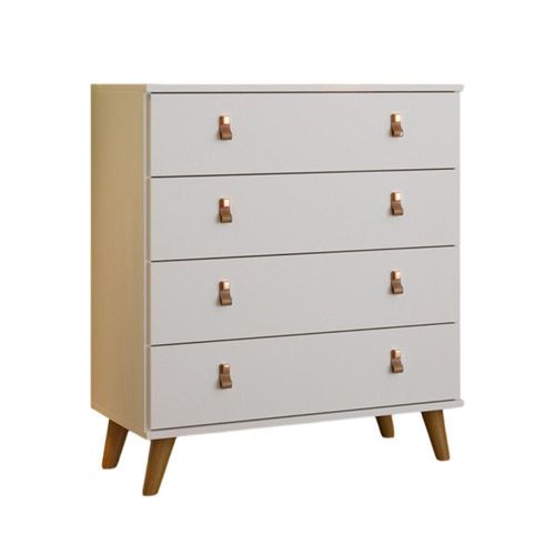 Cômoda  4 Gavetas Branco Brilho Batrol Branco
