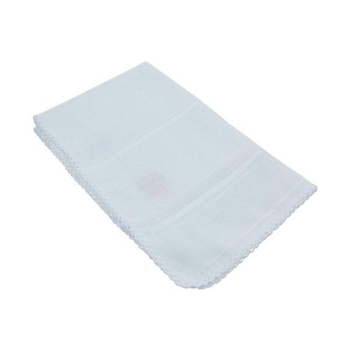 Fraldinha De Boca Ponto Cruz Com Crochet 30x40cm Mabber Cinza