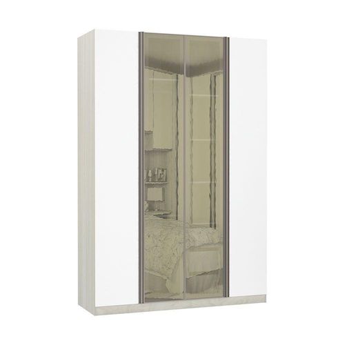 Guarda-roupa Solteiro 4 Portas Legno Crema Com Branco Mat