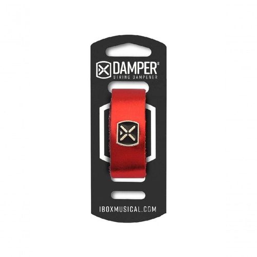 Damper Ibox Em Couro Legitimo E Tag Em Metal Vermelho Metalico Dmmd04