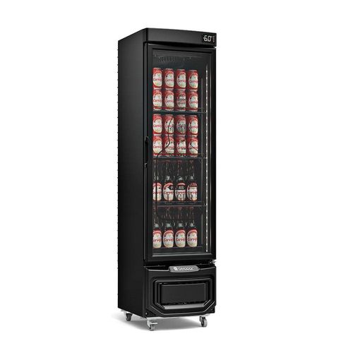 Cervejeira Porta De Vidro Grb23evgw Gelopar Expositor Slim 228 Litros Preta 220v