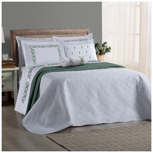 Cobre Leito Square Queen Dupla face 4 Peças - Branco
