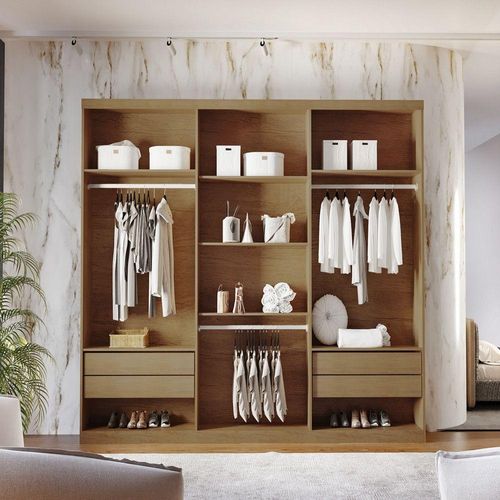 Closet Casal Encanto 4 Gavetas 5 Prateleiras Mdf Rufato Imbuia