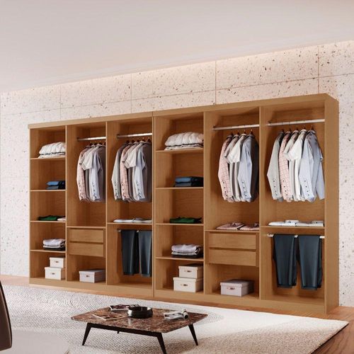 Closet Casal Hera Premium 4 Gavetas 10 Prateleiras Rufato Imbuia
