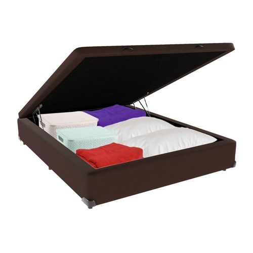 Cama Box Baú Viúvo 128x188 Marrom