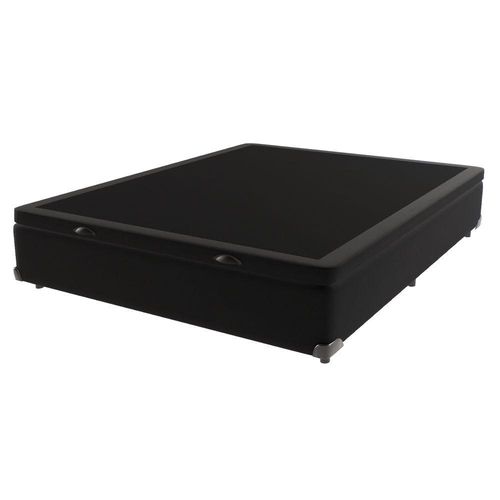 Base Box Baú Casal Pintado na cor Preto De Madeira 138cm Kazamix.