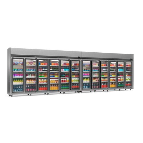 Expositor 12 Portas Geas12p Gelopar Auto Serviço Tipo Inox 4 Prateleiras 220v