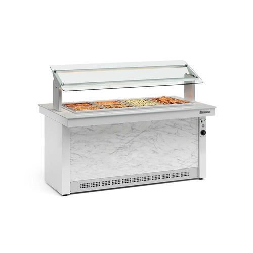 Buffet Quente 10 Cubas Gbta200 Gelopar 10gns 220v Branco E Mármore