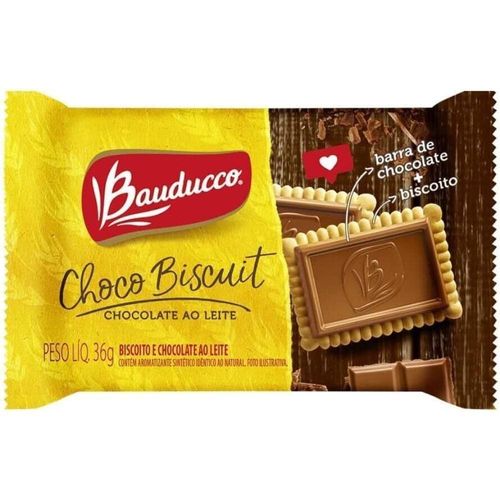 Biscoito Choco Biscuit Chocolate Ao Leite Bauducco Display 18x36g - 6 Peças 6 Peças