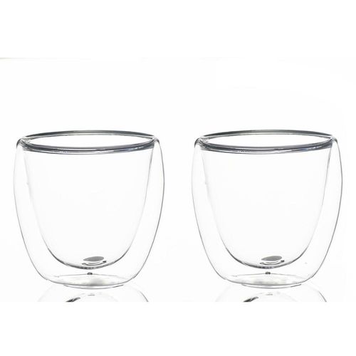 Conjunto 2 Copos De Café Chá Parede Dupla 80ml Borossilicato