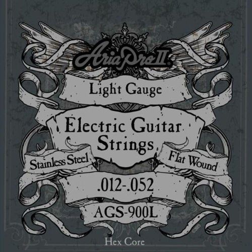 Encordoamento Para Guitarra Flat Wound .012 Ags900l Aria Pro Ii [f002]