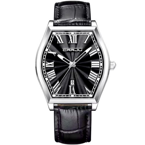 Relogio Analógico Masculino De Quartzo Design Criativo Tonneau à Prova D'água Preto