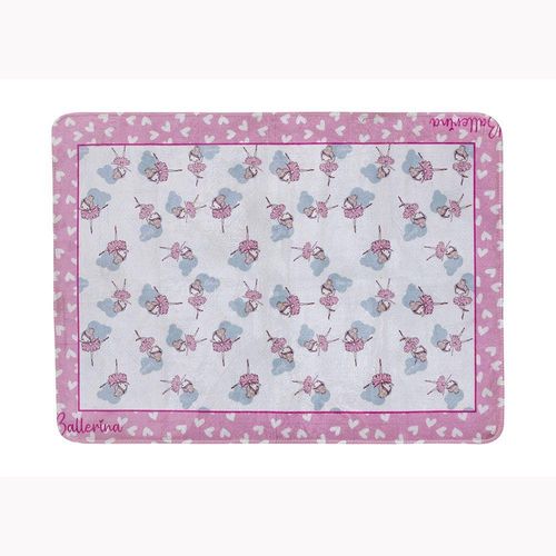 Tapete Estampado Antiderrapante 1,40m X 1,00m 1 Peça Ballerina Juvenil 100% Poliéster.