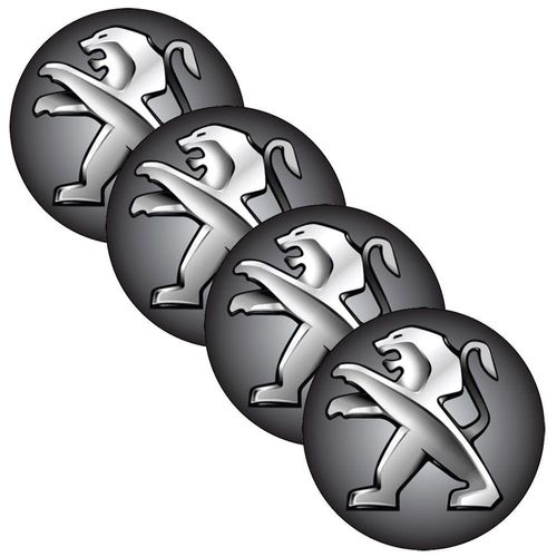 Jogo Bottom- Emblema Para Calota Compativel C-peugeot 51mm Degrade 4 Pecas Resinado