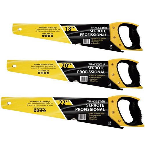 Kit Marceneiro Serrote Madeira 18 20 22\'\' Cabo Emborrachado