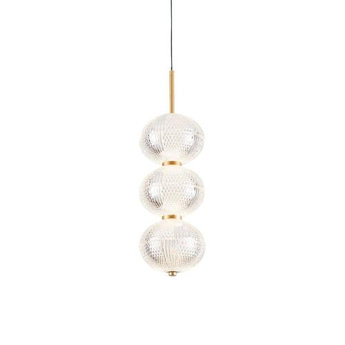 Lustre Pendente Nordecor Luse 2795 Ouro Champagne Led Bivolt Ouro Champagne 2795